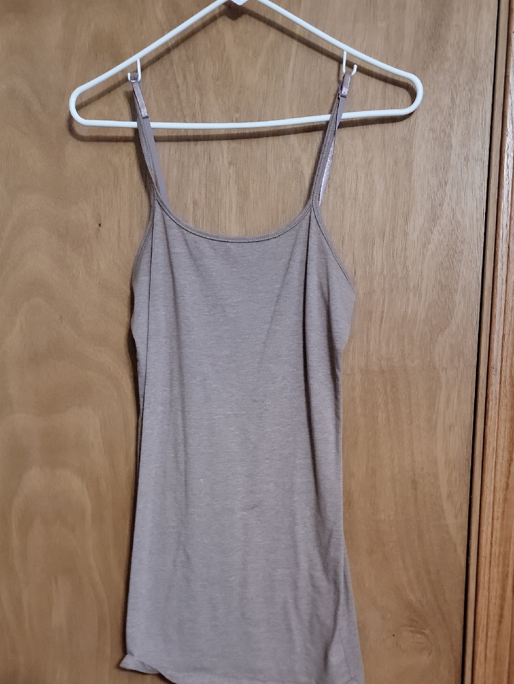 Vanity Slim Strap Cami in Taupe Beige